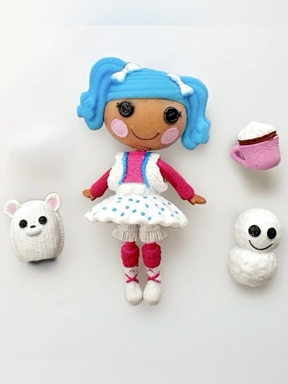 Lalaloopsy Mini Mittens Fluff N’ Stuff Doll Set Pet Bear Snowman Cup Accessories